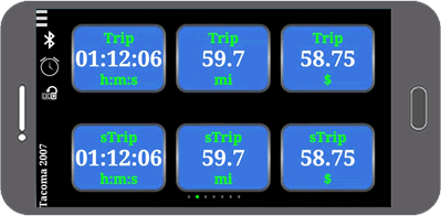 UltraGauge Blue Trip Page Example