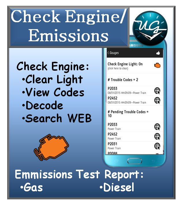 Button to OBDII Check Engine Light and Readiness